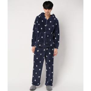 パジャマ 超あったか ふわふわ もこもこ ＋2℃ メンズ ダブルzipパーカー セットアップ メンズ