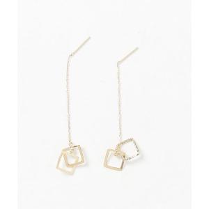 con affetto ピアス K18ダイヤリボンモチーフピアス レディース 