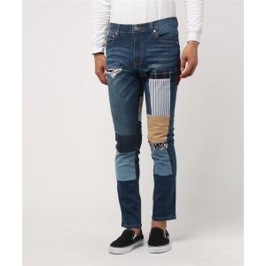 ジーンズ リメイクスキニーフィットデニムパンツ メンズ