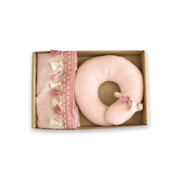 出産祝い 授乳ケープ＆ベビー用枕ギフトセット(シュシュ付き）