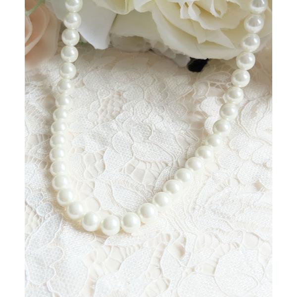 ネックレス フェイクパールロングネックレス レディース