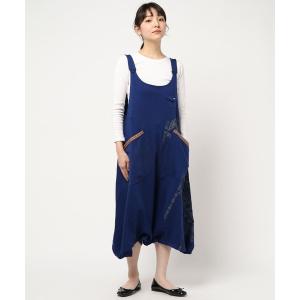 サロペット オーバーオール エスニック柄サロペット ジャンパースカート 2WAY