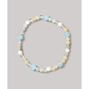 ブレスレット 「岩座」五縁繋ぎブレスレット アクアマリン レディース