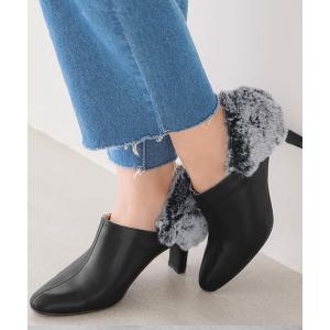 ブーツ バックファー ブーティーパンプス レディース