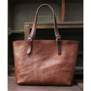 シュリンクレザー大容量トートバッグ