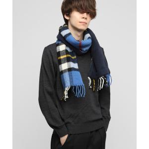 マフラー VANQUISH / ヴァンキッシュ ツイードミル リバーシブル チェックマフラー メンズ レディース