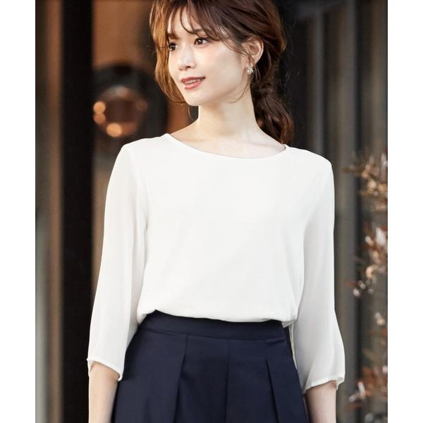 ブラウス シャツ シフォン七分袖ブラウス オフィス ビジネス フォーマル セレモニー 卒業式 卒園式...