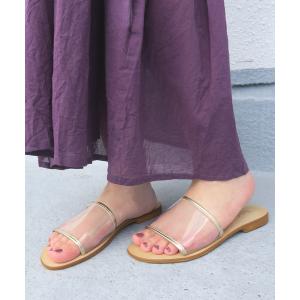 サンダル クリアフラットサンダル レディース