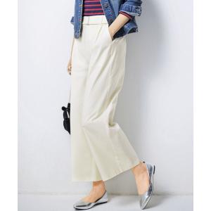ワイドパンツ パンツ ベルト付美脚ワイドパンツ レディース