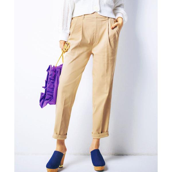 パンツ ストレートタックパンツ レディース