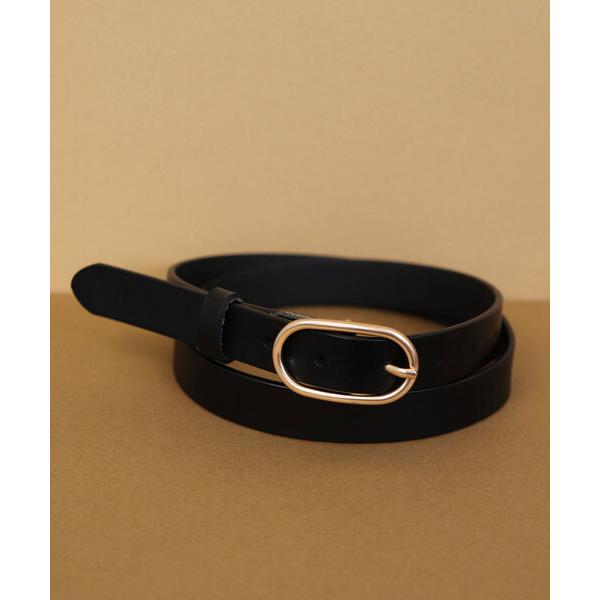 ベルト 「牛革」太めオーバルバックルレザーベルト レディース メンズ