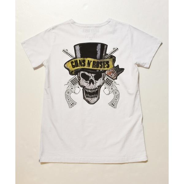 tシャツ roar×GUNS N’ROSES “SILK HAT SKULL”Tシャツ レディース ...
