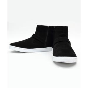 ブーツ バックルブーツ PUレザー サイドジップ