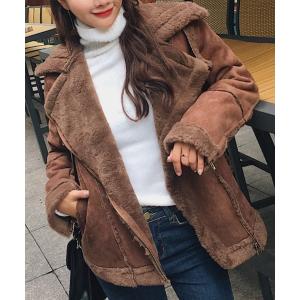 ジャケット ブルゾン フェイクムートン　ジャケット　VSN【ama】