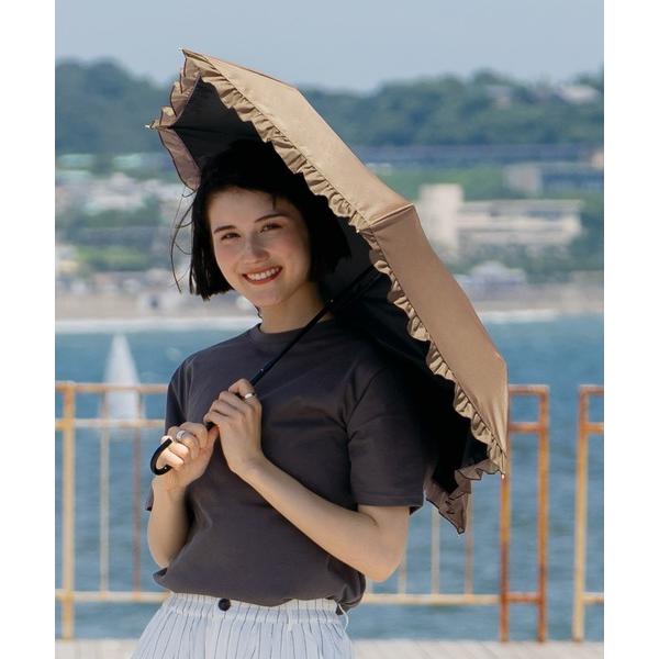 折りたたみ傘 完全遮光 クラシックフリル ミニ 晴雨兼用 日傘 折りたたみ Wpc. レディース