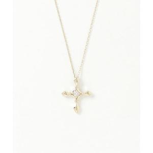 con affetto ネックレス K18ダイヤクロスネックレス レディース 