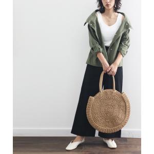バッグ カゴバッグ ラウンド編み　サークル型かごバッグ(トートバッグ)