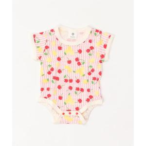 ベビー服 花チェリーボディシャツ
