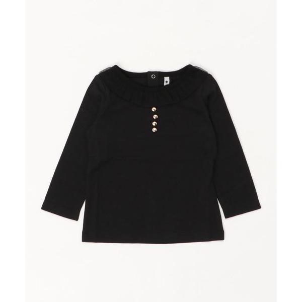 tシャツ 「90-140」チュールフリル長袖Tシャツ キッズ 子供服 女の子