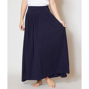 スカート レーヨンジャージタックロングスカート