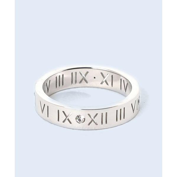 指輪 リング ローマデザインポイントダイヤステンレスリング レディース
