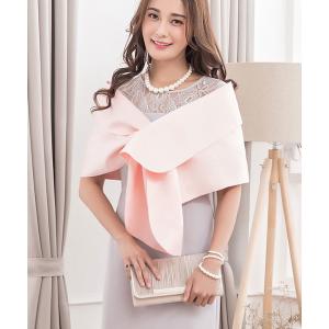 マフラー 結婚式ワンピース3WAYサテン立体デザインボレロ