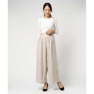 ワイドパンツ パンツ 花柄プリントサスペンダー付き2WAYワイドパンツ レディース