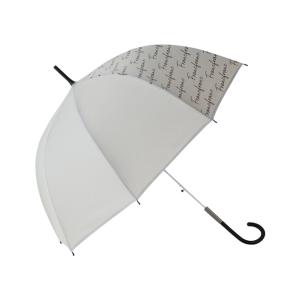 傘 「雨傘」プリュイ ロゴ ビニール傘 58cm グレー