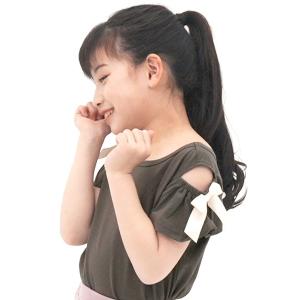 tシャツ 肩リボンオフショルトップス キッズ 子...の商品画像