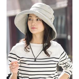 帽子 ハット 紐付きエレガントUVハット レディース