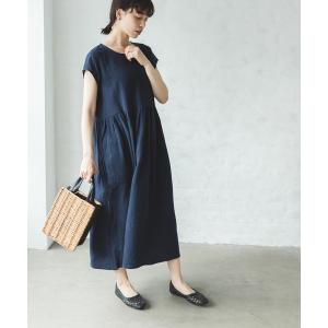 ワンピース 【ママサイズ】ダブルガーゼフレンチスリーブワンピース