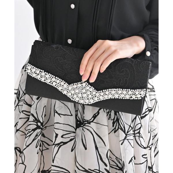 クラッチバッグ パーティーバッグ 入学式 入園式 パールレース２ＷＡＹクラッチバッグ レディース