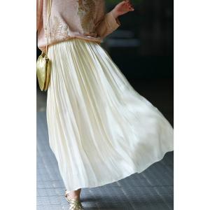 スカート 毎日洗える。シャイニー光沢スカートロング丈タイプ