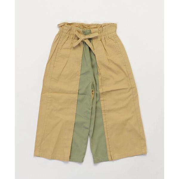 パンツ ライトOZデニム＋薄手ツイル 切替配色ガウチョパンツ キッズ 子供服 女の子