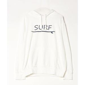 パーカー 「SURF」サーフロゴプリント裏毛スウェットパーカー メンズ レディース