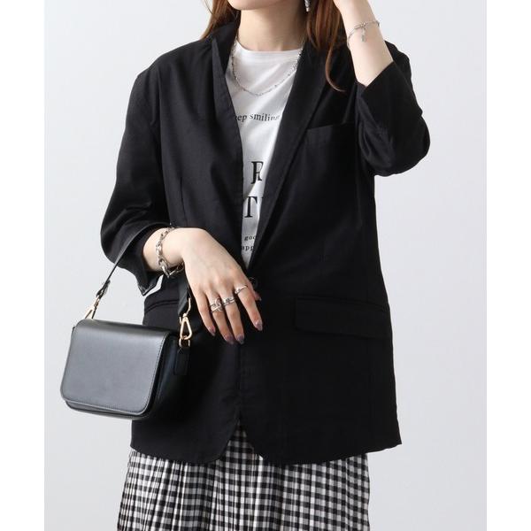 ジャケット テーラードジャケット 無地綿麻ストレッチ7分袖テーラードジャケット メンズ レディース