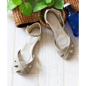 サンダル ローウェッジ ストラップ サンダル レディース