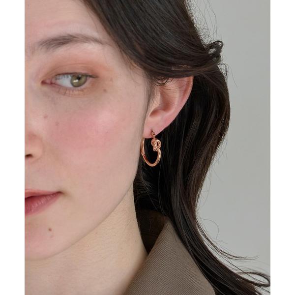 ピアス スタイリッシュノットフープピアス/大ぶり/存在感 レディース