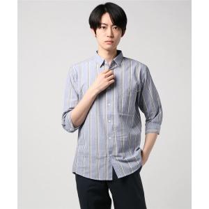 シャツ ブラウス 強撚コットン7分袖シャツ