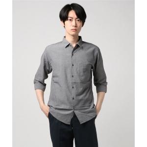 シャツ ブラウス 強撚コットン7分袖シャツ