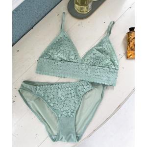 下着女性 上下セット ノンワイヤーブラ＆ショーツセット