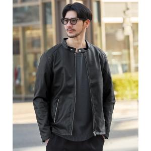 STUDIOUS（ステュディオス） レザーブルゾン 1 ブラック メンズ