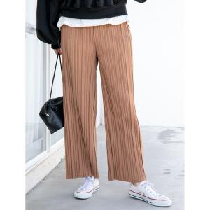 パンツ 【サイズ展開あり】プリーツロングワイドパンツ