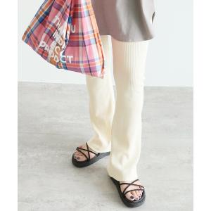 レギンス リブフレアパンツ スリット入り