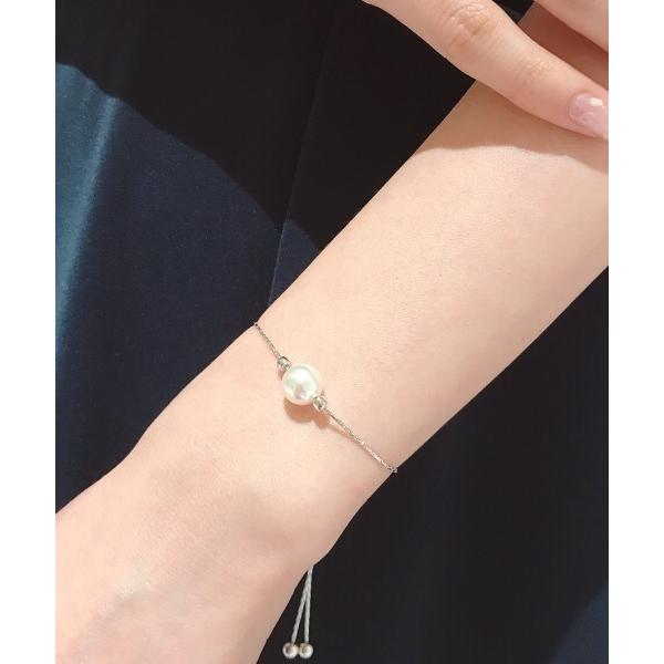 ブレスレット 「Cupid Heart」結婚式アクセ 一粒パールブレスレット レディース