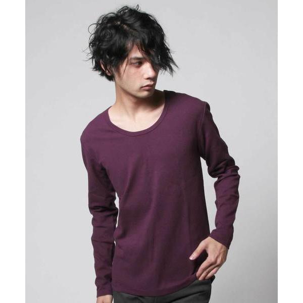 tシャツ スパンフライス長袖Uネックカットソー メンズ