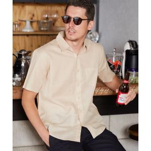 シャツ ブラウス 綿麻ストレッチ 7分袖＆半袖 リネンシャツ