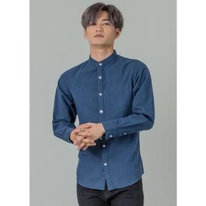 シャツ 大人のシンプルなバンドカラーシャツ　リネンシャツ メンズ