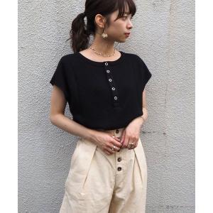 tシャツ Tシャツ ワッフルラウンドヘムプルオーバー
