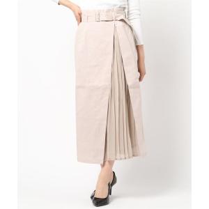 スカート   綿ツイル×シフォンプリーツ 切替スカート